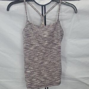 Lululemon Power Y Tank Top Magnium Space Dye Gray Size 6